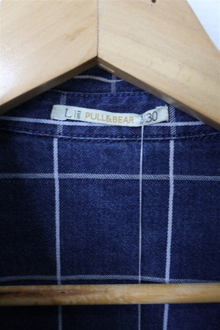 חולצת טוניקה גינס משבצות- L-XL