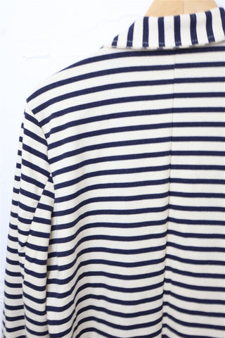 גקט קזואל פסים בשמנת-M-L