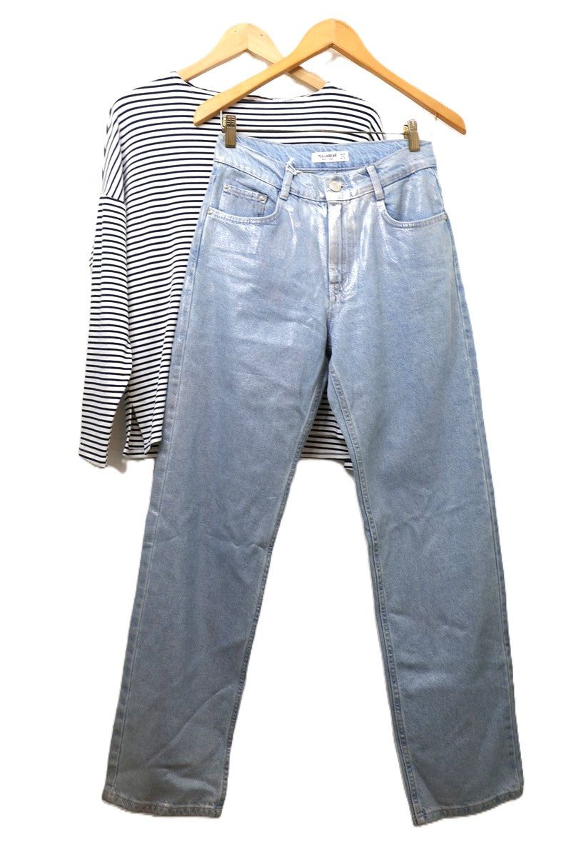 גינס מתרחב תכלת מבריק - S