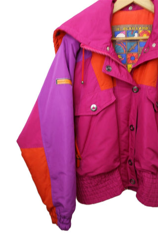 מעיל פוך וינטיג בכתום סגול וורוד- OS