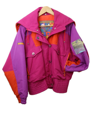 מעיל פוך וינטיג בכתום סגול וורוד- OS