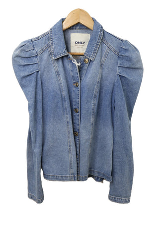 חולצת גקט גינס מעוצבת בכחול- S-M