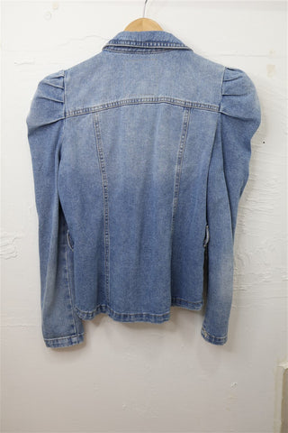 חולצת גקט גינס מעוצבת בכחול- S-M