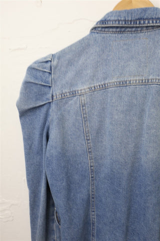 חולצת גקט גינס מעוצבת בכחול- S-M