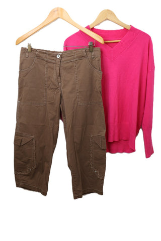 מכנסים מעוצבת HAGARA בחום-M