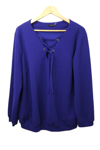 חולצה מעוצבת בכחול- XL-XXL