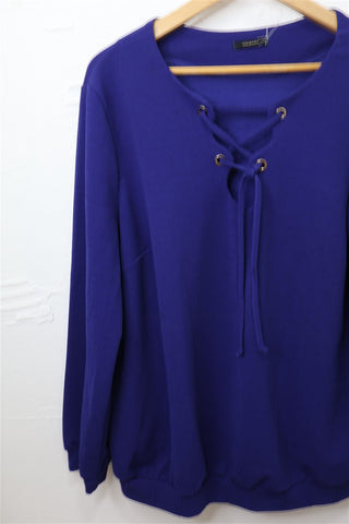 חולצה מעוצבת בכחול- XL-XXL