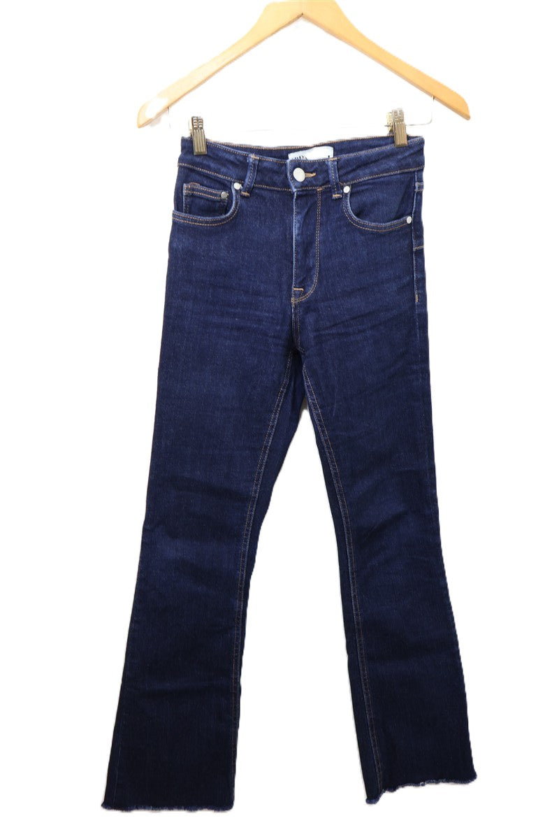 גינס בגזרה ישרה ZARA  כחול כהה - XS, תמונה 2