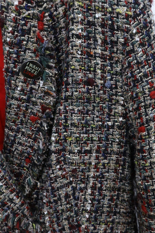 גקט מעוצב DESIGUAL בגווני אדום וכחול- L