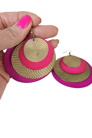 עגילי מטבעות בורוד וזהב- OS