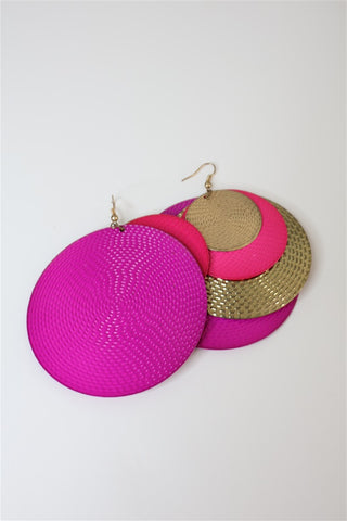 עגילי מטבעות בורוד וזהב- OS