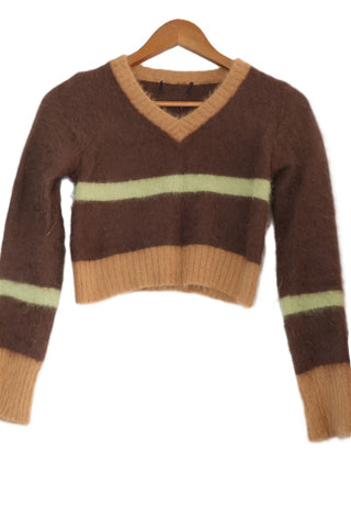 סריג קרופ וינטיג אנגורה בחום- XS-S