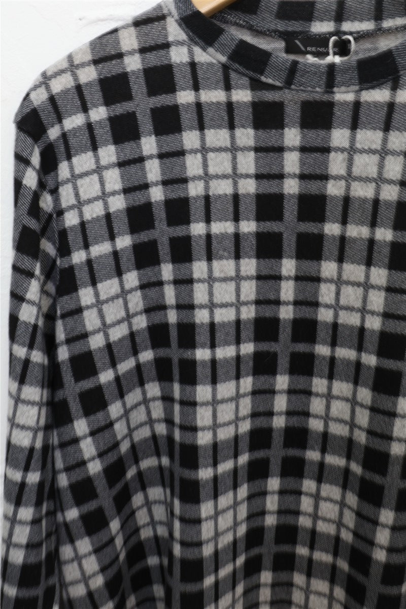 שמלה משובצת נשפכת- L-XL, תמונה 2