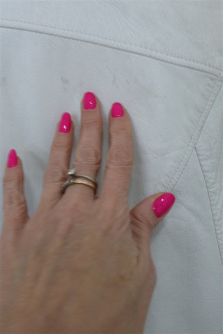 מעיל גקט עור וינטיג בלבן- M-L