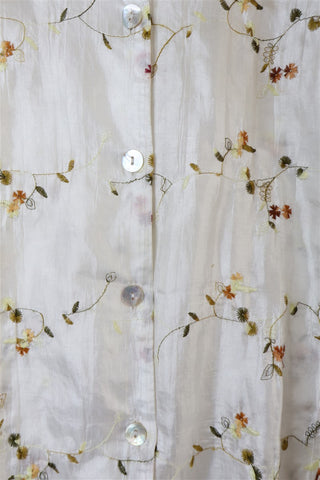 חולצת וינטיג רקומה בשמנת- L-XL