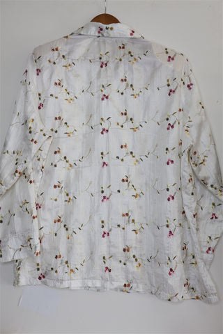 חולצת וינטיג רקומה בשמנת- L-XL