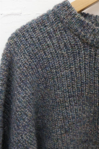 סריג וינטיג אוברסייז באפור כחול- M-L