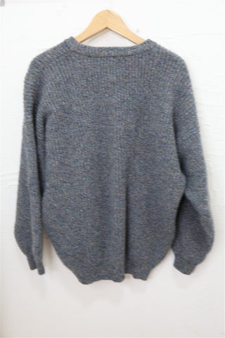 סריג וינטיג אוברסייז באפור כחול- M-L