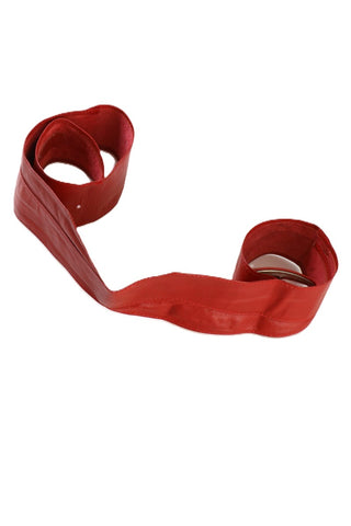 חגורת עור וינטיג מעוצבת באדום- S