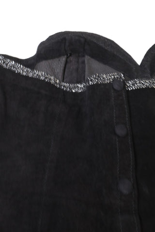 מחוך וינטיג זמש בשחור עם ניטים- XS-S