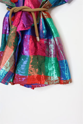 חולצת וינטיג משבצות מטאלית- M-L