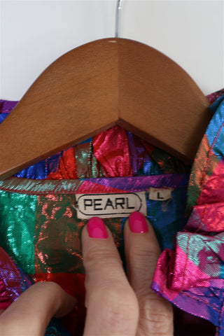 חולצת וינטיג משבצות מטאלית- M-L