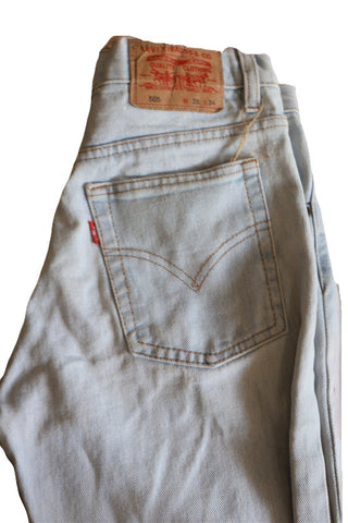 מכנסי ג'ינס  LEVIS ישרים בתכלת לבן - S