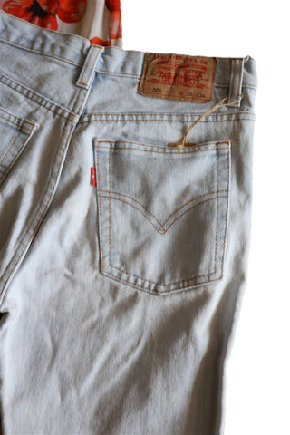 מכנסי ג'ינס  LEVIS ישרים בתכלת לבן - S