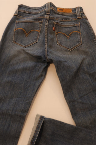 גינס LEVI'S סקיני בכחול כהה משופשף- XS-S