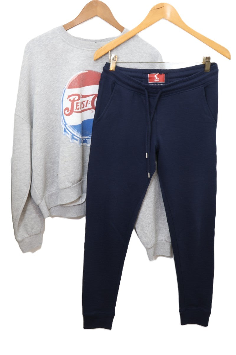 מכנסי פוטר ספורטיביים בכחול - S-M