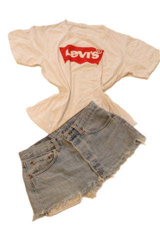 חצאית ג'ינס מיני בכחול תכלת - XXS-XS