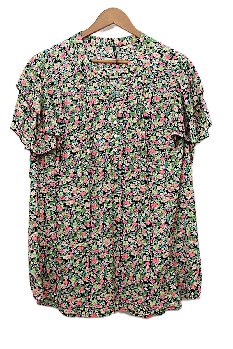 חולצה נשפכת פרחונית צבעונית - XL-XXL, תמונה 2