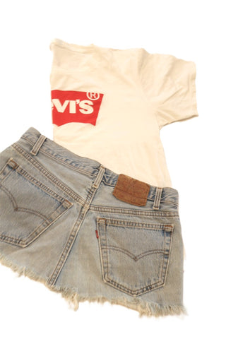 חצאית ג'ינס מיני בכחול תכלת - XXS-XS