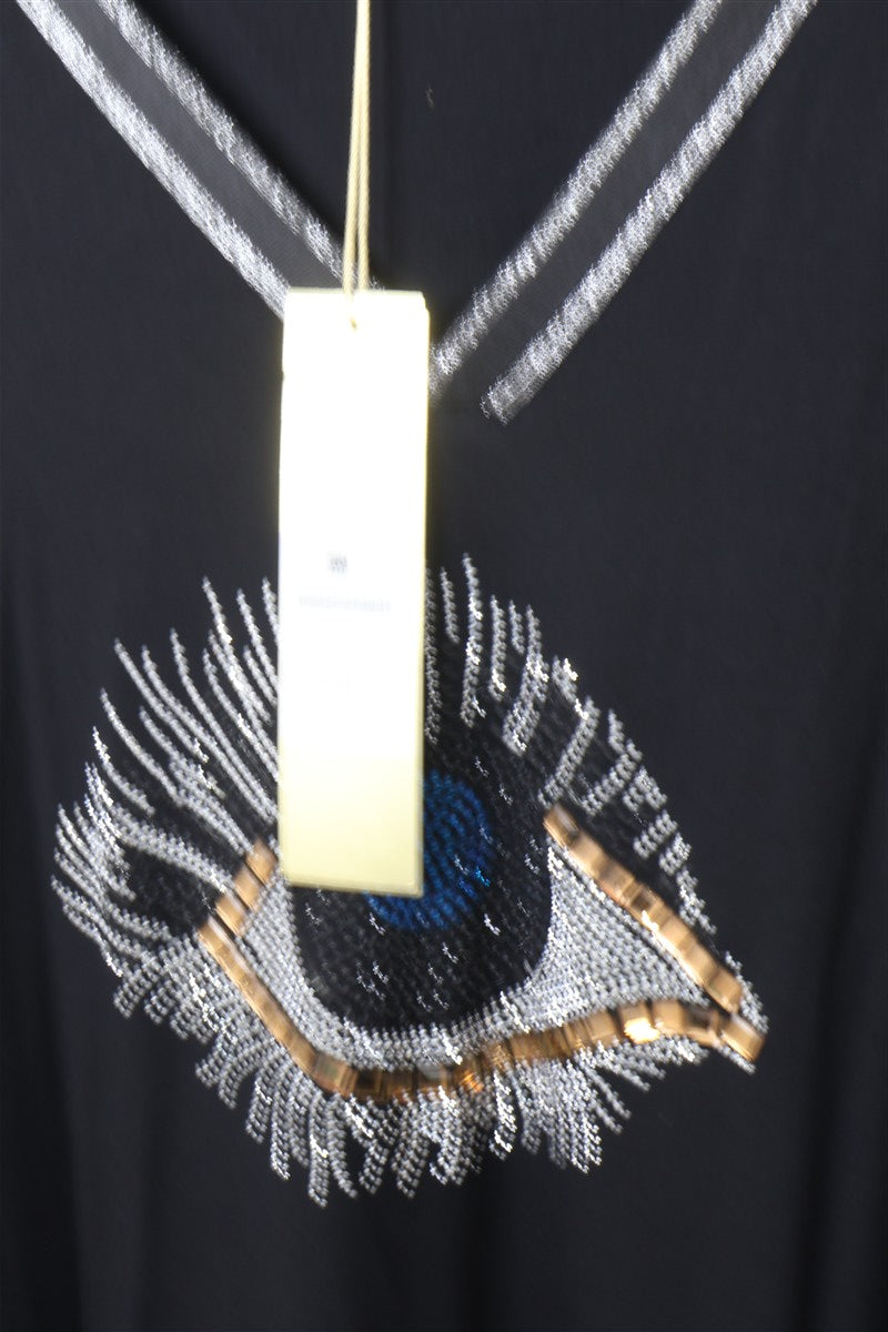 חולצת טוניקה עין מנצנצת חדשה בשחור- XXL, תמונה 4