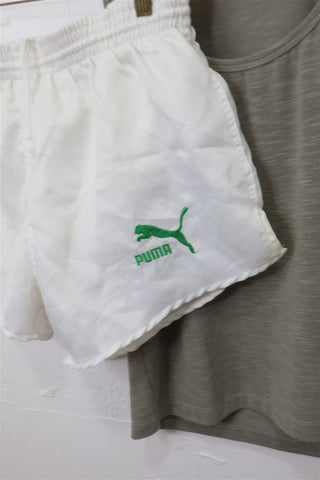 מכנסי שורט וינטיג ספורטיביים PUMA בלבן - L-XL
