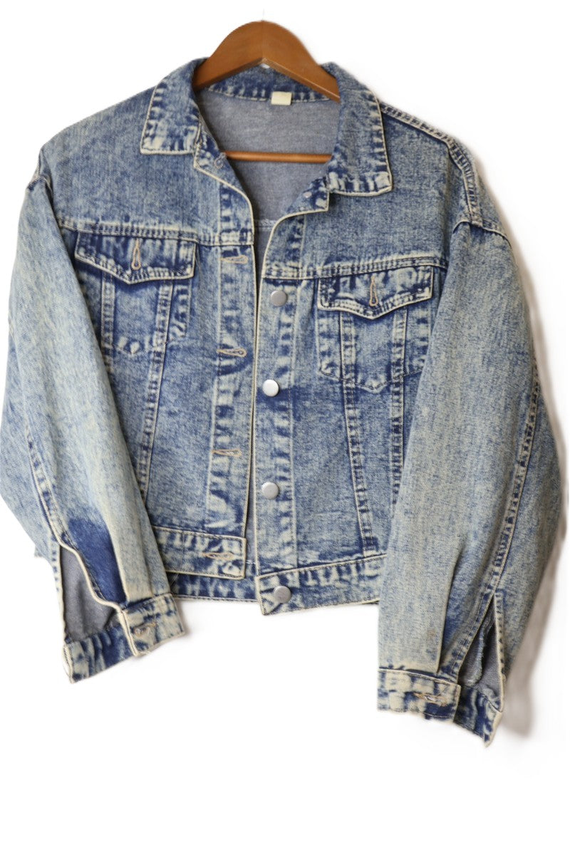 גקט גינס וינטיג וואש בכחול- XS-M