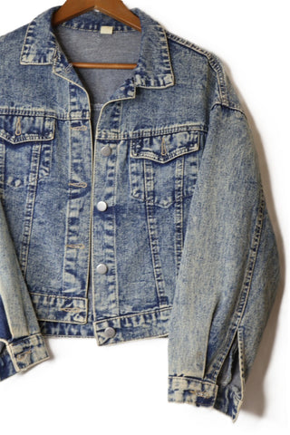 גקט גינס וינטיג וואש בכחול- XS-M