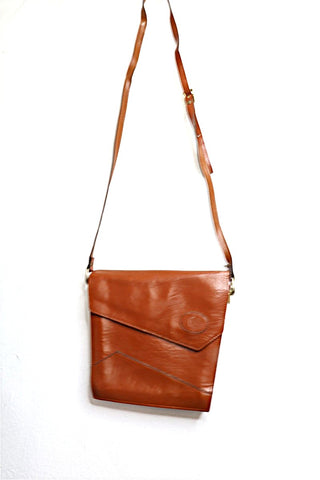 תיק עור וינטיג צדדי בחום חמרה - OS