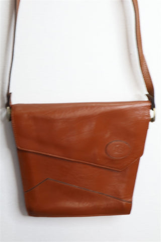 תיק עור וינטיג צדדי בחום חמרה - OS