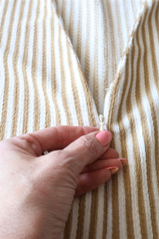 אוברול פסים MANGO  בשמנת וכאמל - S-M