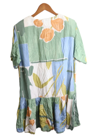 שמלת וינטיג צבעונית בגזרה ישרה - L-XL