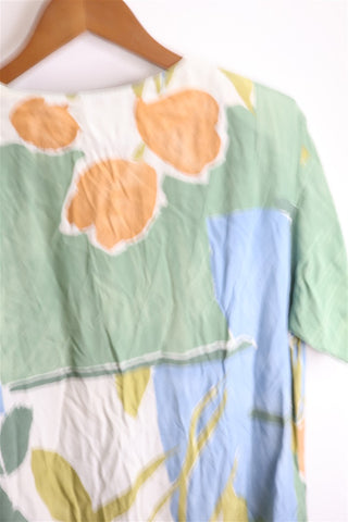 שמלת וינטיג צבעונית בגזרה ישרה - L-XL