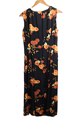 שמלת וינטיג פרחונית בשחור - M