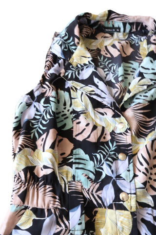 אוברול רטרו פרחוני בשחור-S-M