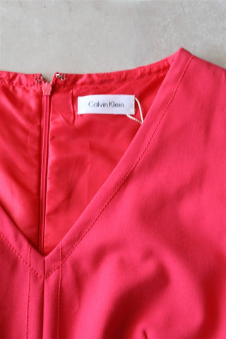 שמלת אלגנטית קלסית CALVIN KLEIN בורוד- M