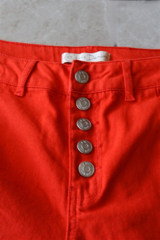 מכנסי ג'ינס מתרחבים ב אדום - XL-XXL