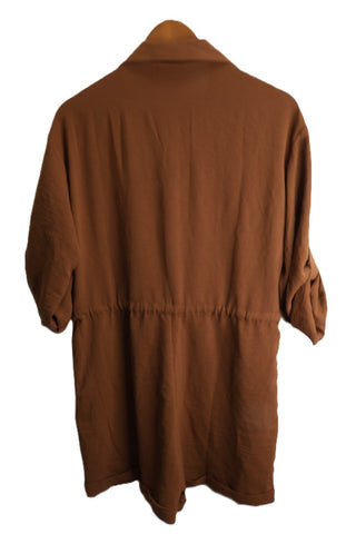 אוברול קזואל אוברסייז בחום שוקולד - L-XL