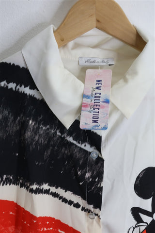 חולצת טוניקה מיקי מאוס חדשה בלבן - L-XL
