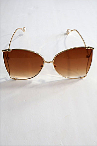 משקפי שמש מעוצבות גדולות בגוון חום - OS