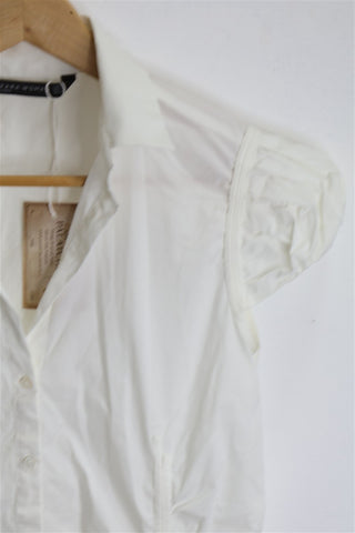 חולצה אלגנטית ZARA בלבן - M-L